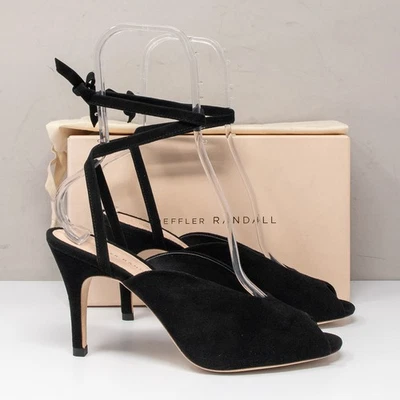 Loeffler Randall Mila Black Suede Wrap Tie Heel Sandals, Size 9.5 - Image 1 of 4