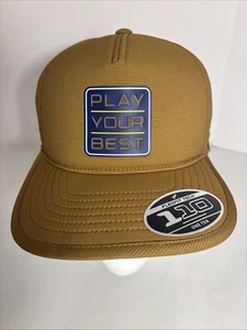 Ping Play Your Best Golf Hat Brown Tan Flexfit 110 Snap Back NEW - Picture 1 of 10