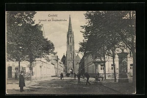 Ansichtskarte Crefeld, Ostwall mit Stephankirche - Picture 1 of 2