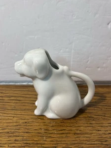 Vintage Two's Company White Ceramic Mini Sitting Dog Creamer - Picture 1 of 9
