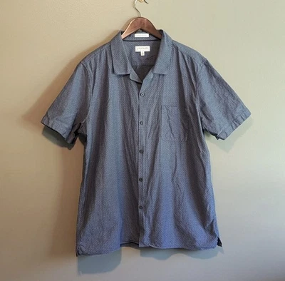 Camisa John Nordstrom Talla XL Abotonada Manga Corta Para Hombre Azul Extra Grande Foto 1 de 3