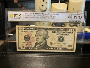 2017A $10 ATLANTA * STAR NOTE * ⭐️ FRN. PCGS SUPERB GEM 68 PPQ Banknote.  - Picture 1 of 3
