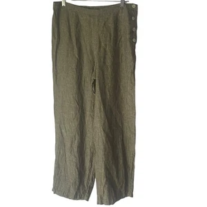 NTCO Nomadic Traders Vintage 90s Women Medium 100% Linen Wide Leg Pants - Picture 1 of 10