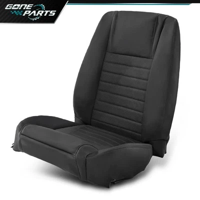 Front Driver Bottom-Top Black Seat Cover For 2005-2009 Ford Mustang GT Deluxe GT Foto 1 de 4