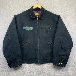 Vintage Carhartt J01 BLK Detroit Jacket Size 50 XL Workwear Distressed Grunge - Picture 1 of 15