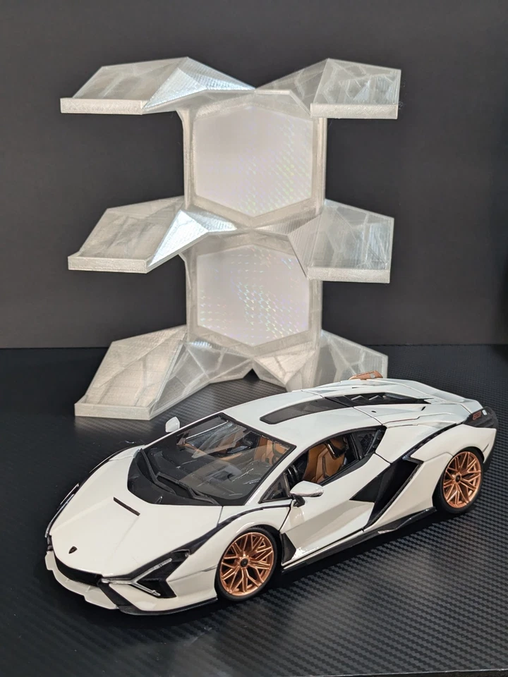 Soporte de exhibición de coche fundido a presión a escala 1:24 transparente para coches modelo Foto 1 de 4