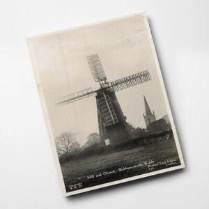 A4 PRINT - Vintage Leicestershire - Mill and Church, Waltham-on-the-Wolds