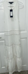 Veronica Beard Womens Cotton Sleeveless Tiered Maxi Dress White Size M Austyn - Picture 1 of 14