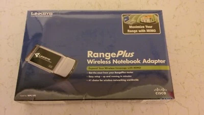 Cisco Linksys RangePlus wireless notebook adapter model WPC100 in the sealed box - Image 1 of 4