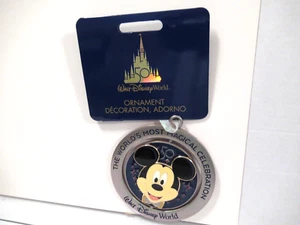 Walt Disney World 50 Aniversario Mickey Mouse Metal Giratorio Adorno Nuevo con Etiquetas - Imagen 1 de 2