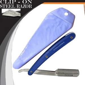 Barber Salon Straight Cut Throat Shaving Razors Rasoirs Rasoi Navalha Blue Clip - Picture 1 of 4