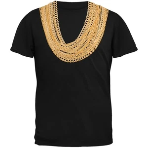 Gold Chains Black Youth T-Shirt - Picture 1 of 1