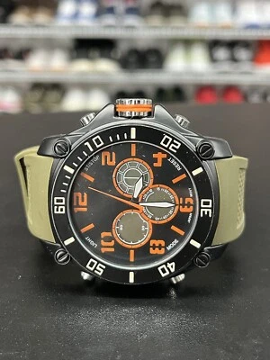 Accutime Watch Corp Cuarzo Tono Negro Militar Verde Naranja Acero Inoxidable Foto 1 de 4