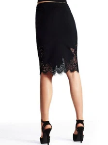 NUEVO BODY by Victoria Mujer’s Hasta la Rodilla Detalle Encaje Falda Lápiz Negra talla 0 - Imagen 1 de 6