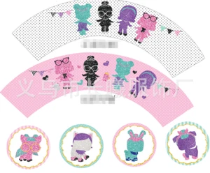 12PCS LOL SUPRISE PET CUPCAKE TOPPER/WRAP PINK GIRL CAKE TOPPERS BIRTHDAY Party - Picture 1 of 1