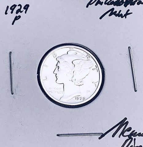 1929-P Philadelphia Mint Mercury Dime, KEY Date! RARE This Nice! Cover