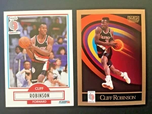 1990 Cliff Robinson, Fleer #159, + Skybox #239, tarjeta de novato de radiocontrol, + lote - Imagen 1 de 4