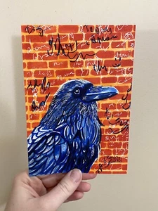Original Art Raven Bird Drawing Animal Artwork Size 5”x7” Artwork - Picture 1 of 3