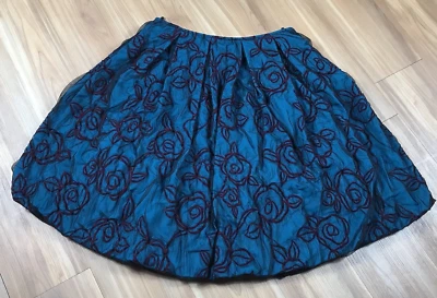 Falda Floral Thailan Xtract Whimsygoth Azul Negro Malla Talla 6 Burbuja Champiñón Dobladillo Foto 1 de 4