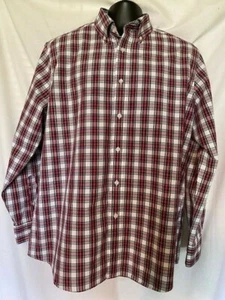 NAUTICA - RED WHITE BLACK YELLOW LONG SLEEVE PLAIDS CHECK SHIRT 17 - 34-35 - Picture 1 of 2