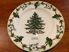 NWT  8" Spode Christmas Tree 2003 Collector Plate Green Trim England Mint