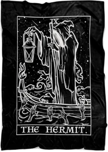 The Hermit Tarot Card Blanket Grim Reaper Gothic Halloween Bedroom (60" x 50") - Picture 1 of 6
