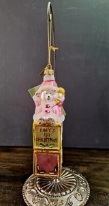 Baby Girl's First Christmas Pink Glass Ornament - Margaret Cobane W/original Box - Picture 1 of 17