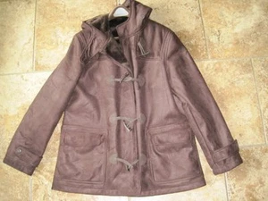 Chaps large brown toggle winter coat brushed warm lining faux suede - Picture 1 of 5