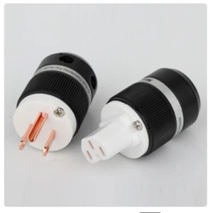 Monosaudio Copper Power Plug US Version IEC C15 Connector Male / Female Adapter - Picture 1 of 8