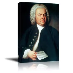 Portrait of Johann Sebastian Bach - Giclee Print Canvas Wall Art - 24"x36" - Picture 1 of 3
