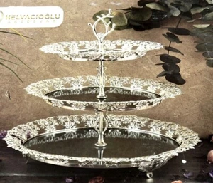 Helvacioglu Aksesuar dreistufiges goldenes Serviertablett (₺190,00 Einzelhandel) - Bild 1 von 5