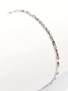 Bracciale tubolare a moduli lucidi lavorato in Oro Bianco - 18 kt ( 750 ) - Imagen 1 de 7