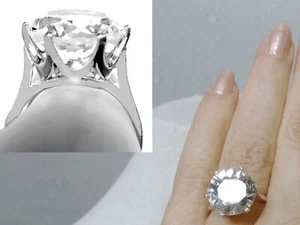 White Colorless Lab Sapphire Size 6.5 Ring 925 Sterling Silver USA Made 10ct - Picture 1 of 4