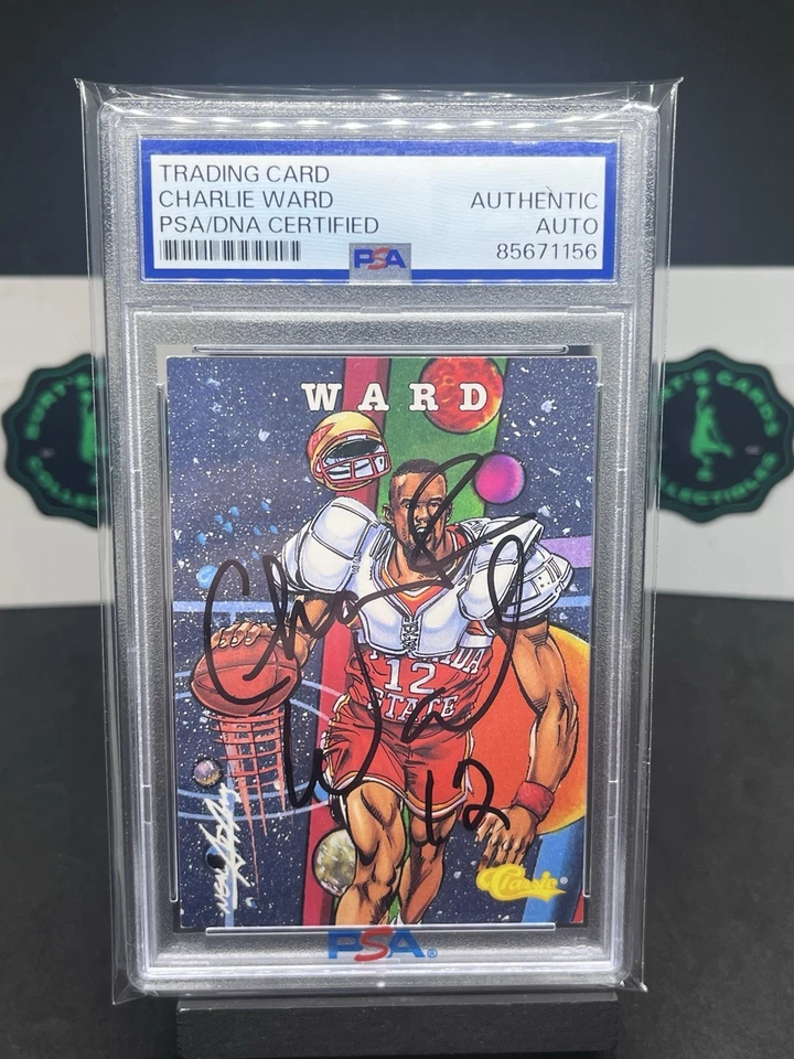 Autógrafo Charlie Ward 1994-95 clásico #104 ilustración FSU KNICKS PSA/DNA Foto 1 de 2