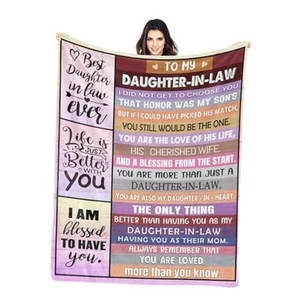 Birthday Gifts for Daughter-in-Law Presents for 60"x50" Daughter in Law Blanket - Picture 1 of 8