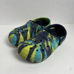 CROCS Classic Lined Clog - Blue Marble Multicolor Little Kids Size 11 - Picture 1 of 9