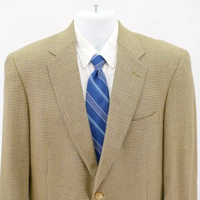 Abrigo deportivo Hart Schaffner Marx lana verde tostado azul pata de gallo 42R 2 botones Foto 1 de 4