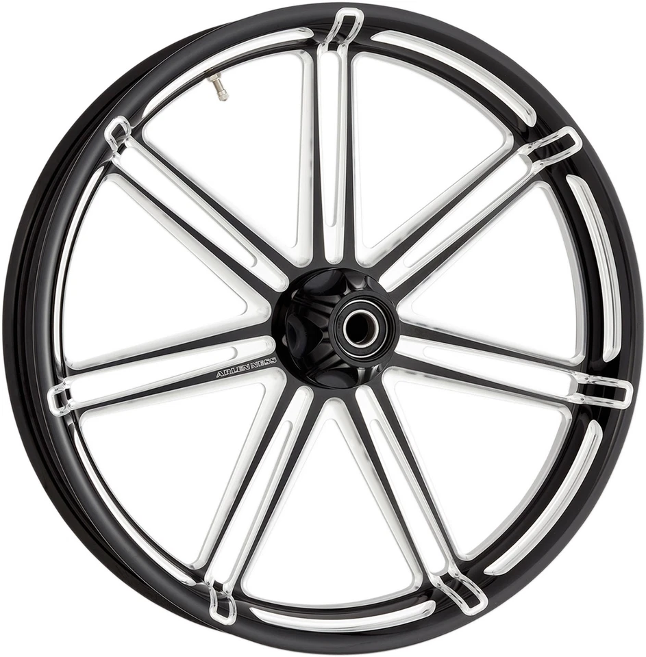 Arlen Ness 21" x 3.5" 7-Valve Forged Black Front Wheel w/Hub (10301-204-6008) - Imagem 1 de 1