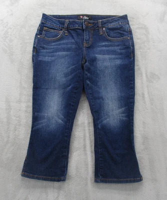 Pantalones de mezclilla Guess Capri para mujer 27 azul lavado oscuro elásticos tiro bajo algodón Foto 1 de 4