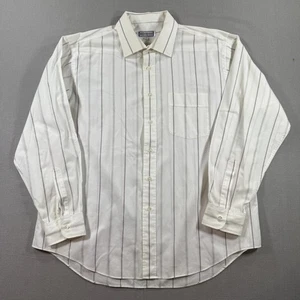 Vintage Yves Saint Laurent Hemd mit Knöpfen Herren 17,5 34 weiß gestreift Up Down - Bild 1 von 9