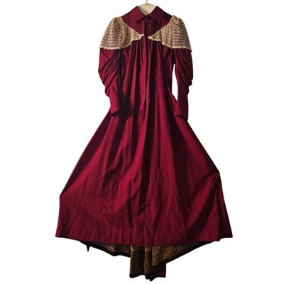 Antiguo vestido victoriano de finales de 1800 para mujer XSmall rojo encaje lana renacimiento  Foto 1 de 4