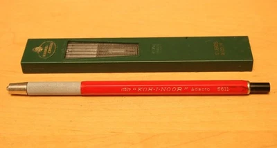 Винтажный Koh-I-Noor 5611 Adapto чертежный карандаш + Faber Castell коробка 12 H свинца - Изображение 1 из 4