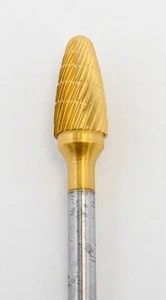 DENTAL LABORATORY CARBIDE BUR TITANIUM NITRIDE COATING REGULAR CUT #A-3/8 - Picture 1 of 2