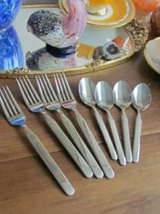 Apollo Splendide Stainless 18/8 Mixed lot 8 Dinner Forks Teaspoons Glossy Korea - Picture 1 of 5
