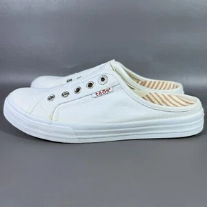 Taos EZ Soul Damenschuhe Größe 8,5 weiß Canvas-Slipper Pantoletten Curves Pods Fußbett - Bild 1 von 12