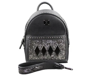 MCM Rucksack Tasche Backpack schwarz silber Nieten Damen SMALL - Bild 1 von 16