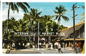 Day View INTERNATIONAL MARKET PLACE Shops Waikiki Honolulu Hawaii HI Postcard - Picture 1 of 2