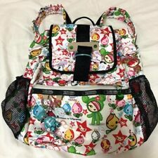 LeSportsac x tokidoki Backpack white/black/green/floral W/key charm Unused JAPAN