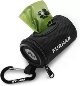 Dog Poop Bag Holder for Leash Doggie Waste Bag Dispenser Soft Fabric Puppy Potty - Picture 1 of 2
