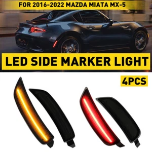 Smoked Lens Full Amber/Red Side LED Marker Light For 16-up Mazda MX-5 Miata EU - Picture 1 of 15